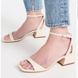 Sam Edelman Cream Block Heel Sandals